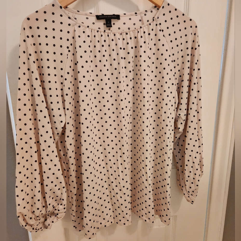 Banana Republic -- long sleeved,  polka dot blouse